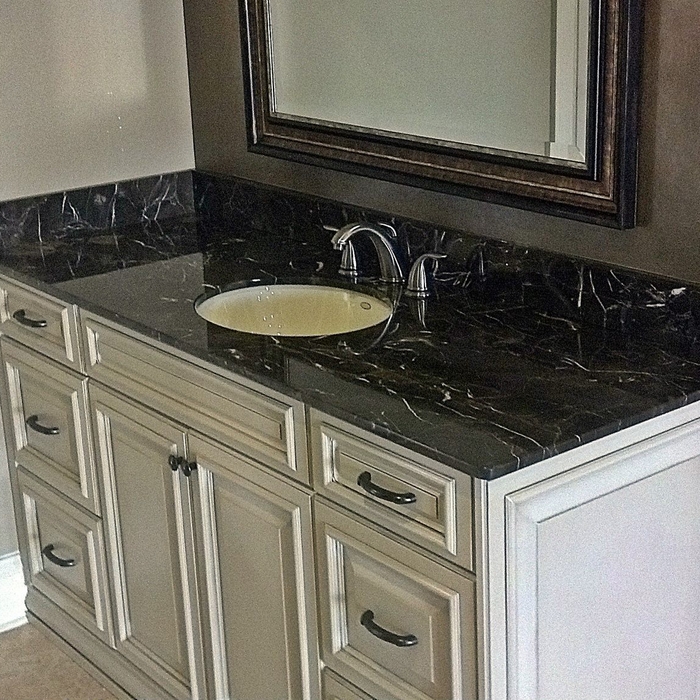 Granite countertops with oval undermount sink