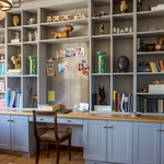 BUILT-IN SHELVING AND DESK