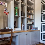 BUILT-IN SHELVING AND DESK