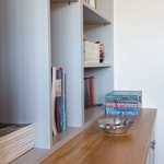 BUILT-IN SHELVING AND DESK