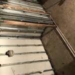 Mid work photo of highly contaminated basement