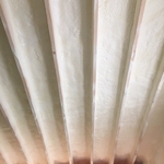 Spray foam with fiberglas over it garage ceiling