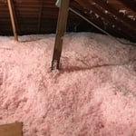 Upgraded attic insulation, our finished product.