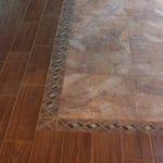 Residential porcelain plank and tile w/ border