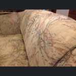 Sofa during the cleaning process