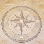 Hand stained compass