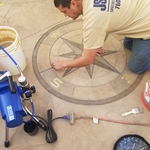 Hand stained compass
