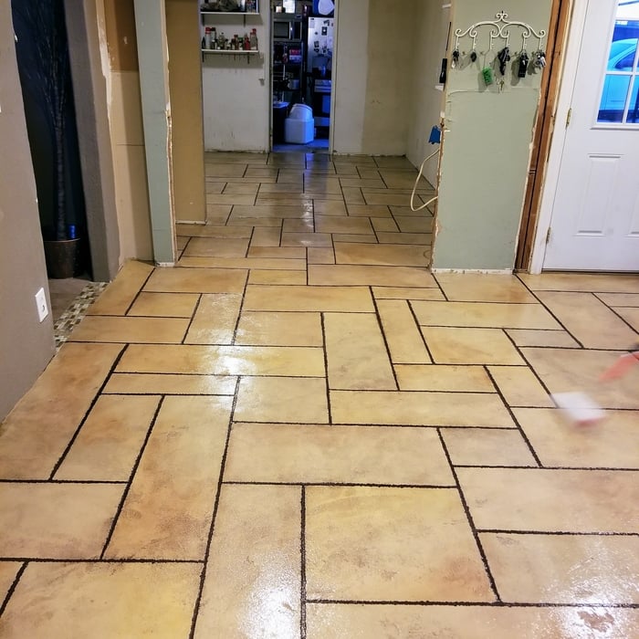 Handcrafted limestone overlay
