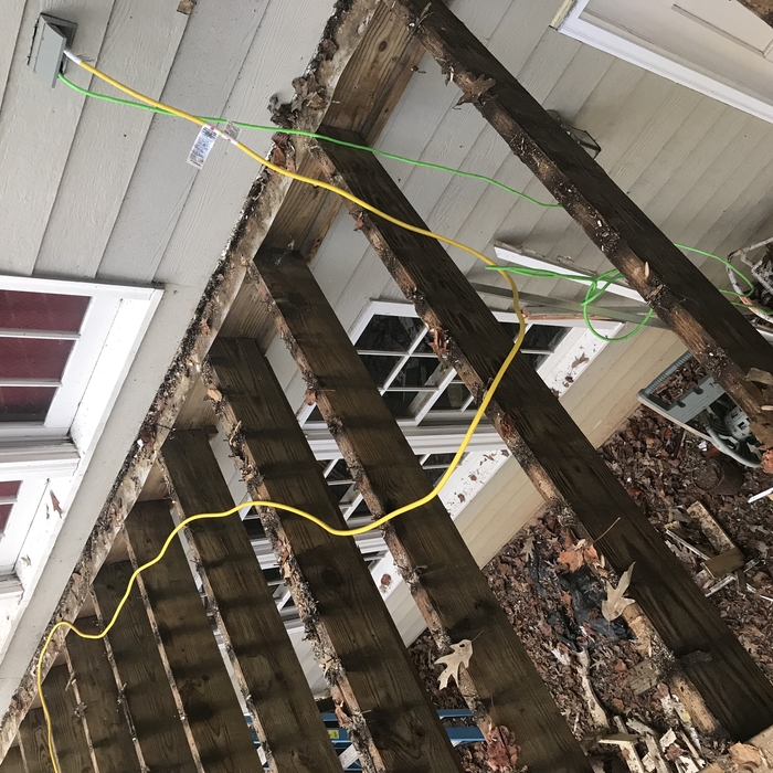 Removing the old rotten unsafe deck