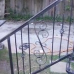 Ornamental iron hand rail from raw iron