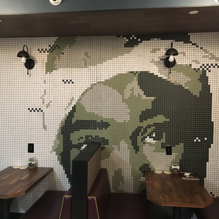 Specialty tile “Tupac” wall