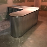 Installed corrugated steel and metal trim.