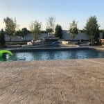 Color stamped concrete