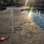 Stamped concrete patio!