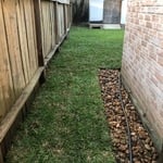 Sod and splash guard installed