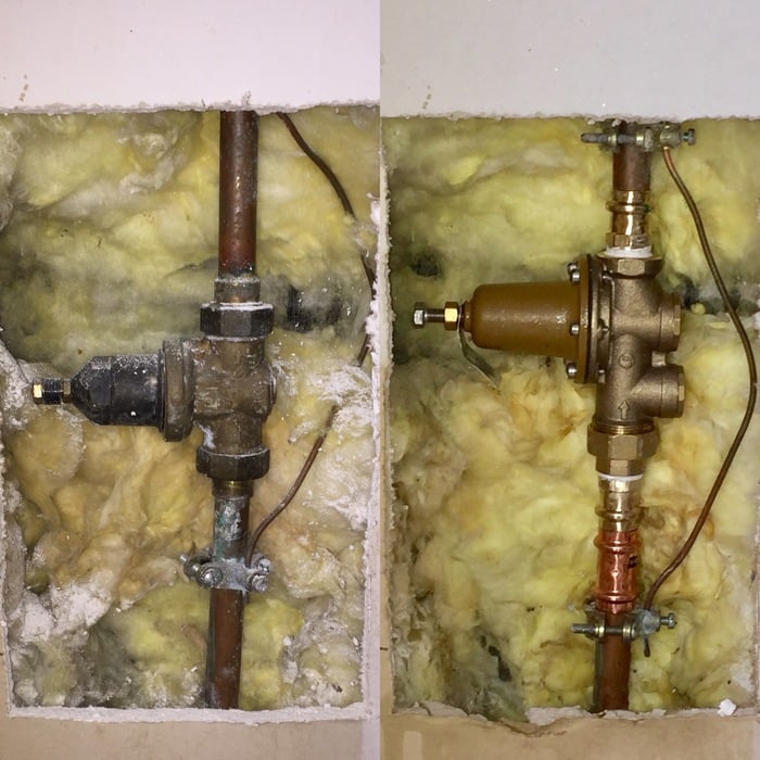 Pressure Reducing Valve - Before and After