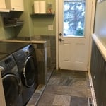 New laundry room with new back door