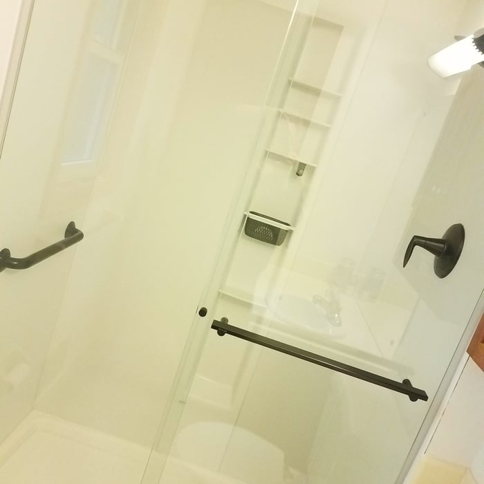 Walk In Shower with Oil Rubbed Bronze