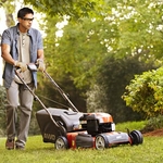 Mowing a lawn