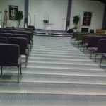 carpet tile installed in church area