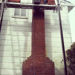 Rebuild new chimney foundation up