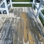 Wood deck paint removal before