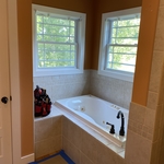 Tile surround tub