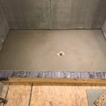 Mortar bed prior to stone placement