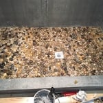 Shower floor prior to grout