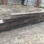 During Construction of a Railroad Tie Wall