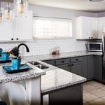 painted cabinets and install new counter