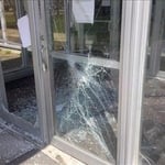 smashed doorlite