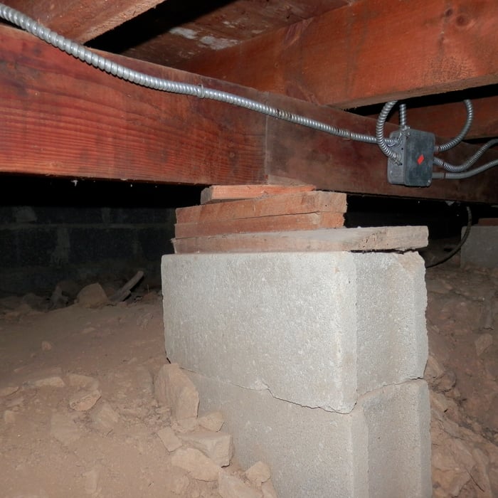Footings in a stone foundaiton