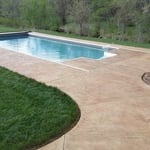 stone troweled acrylistain pool deck