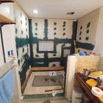 Closet to shower conversion