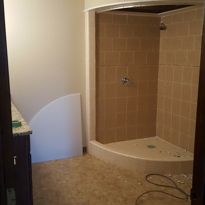 Before pic (failing shower)