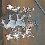 Hand Carved Forged Chased Steel and Copper