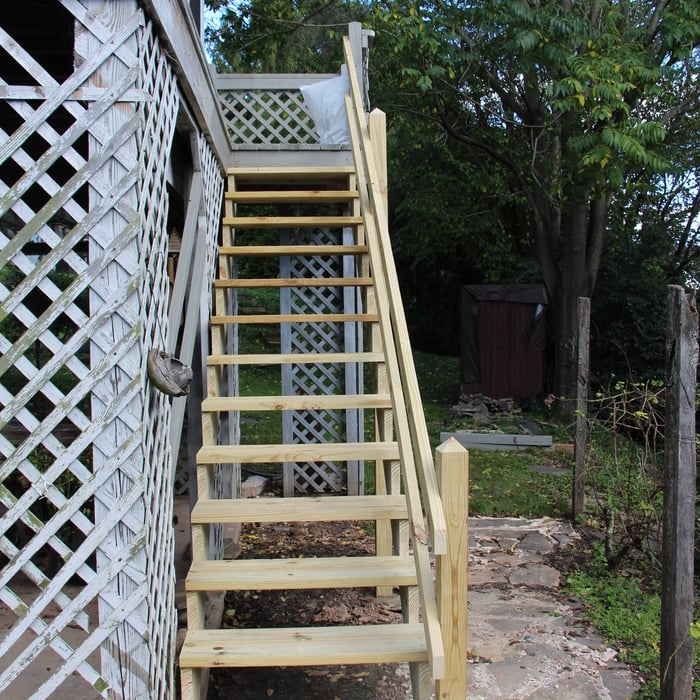 Finish replacement of exterior deck steps