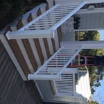 new steps, decking,railing, siding, pvc trim