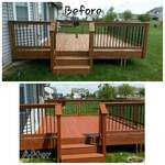 Before and after deck stain