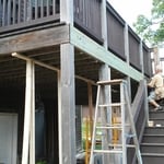 Attaching a new exterior rim joist