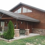 Exterior after staining