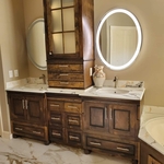 Vantity with tower epoxy marble top