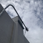 Weather head and service drop where PG&E conne