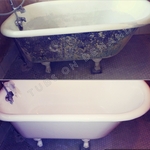 Claw foot bathtub reglazing to gloss white