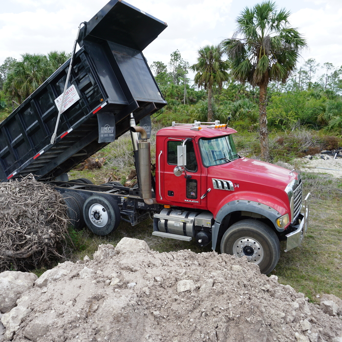 Dump bed at full height.