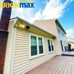 Siding, gutters, trim back of home