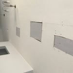 Hanging Plumbing repair area