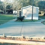 Parking pad and sidewalks