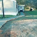 Parking pad and sidewalks